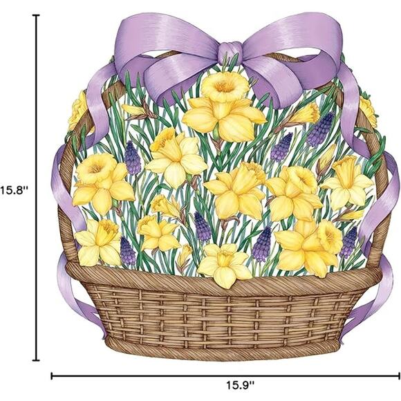 NEW Hester & Cook Floral Daffodil Basket Spring Easter Paper Placemats 12 Pack - Picture 4 of 11